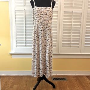 GAP Apron-neck, Floral Print Maxi Dress, Smocked Back, Spaghetti Straps, Size L